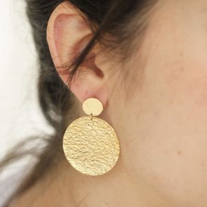 boucles d'oreilles martelées bijoux créateur made in france femme